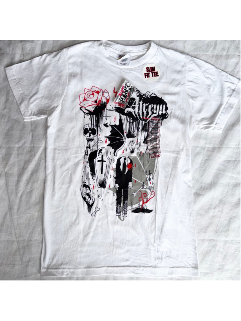 NOS Rare HTF Unisex Youth Large Hot Topic SS Slim Fit Atreyu Metalcore Band Y2K